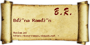 Bóna Ramón névjegykártya